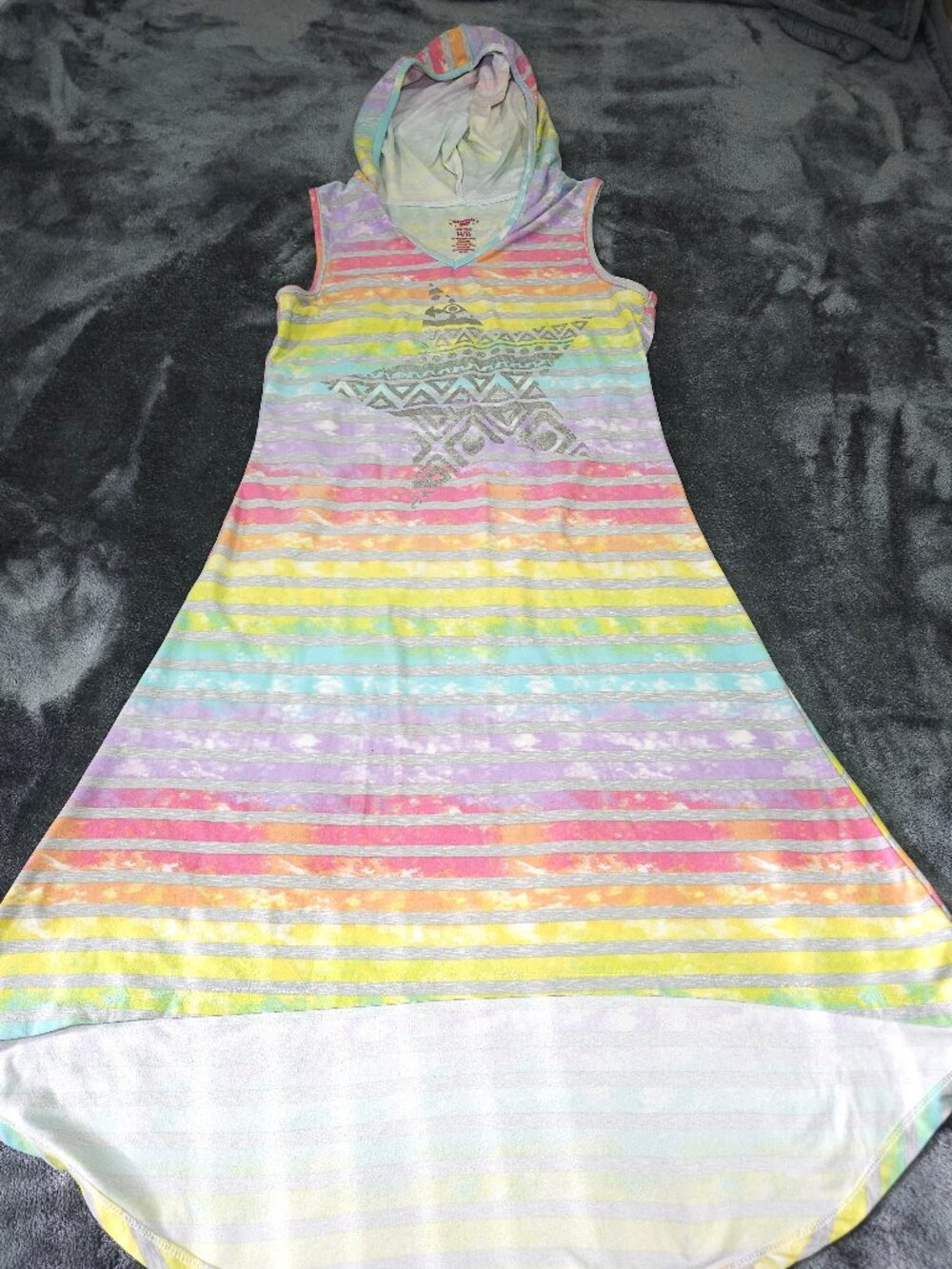Extremely me! girls multi color Sleeveless high neck print  Sz 14/16